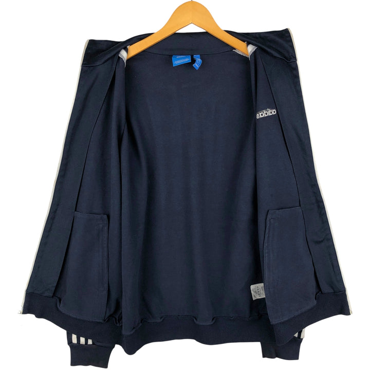 Adidas Originals Jersey Track Jacket Men's M cotton navy blue type Vintage Second Hand