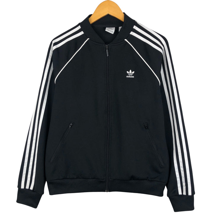 adidas Originals Jersey Track Jacket, Men's Medium, Full Zip polyester black type Vintage Second Hand
