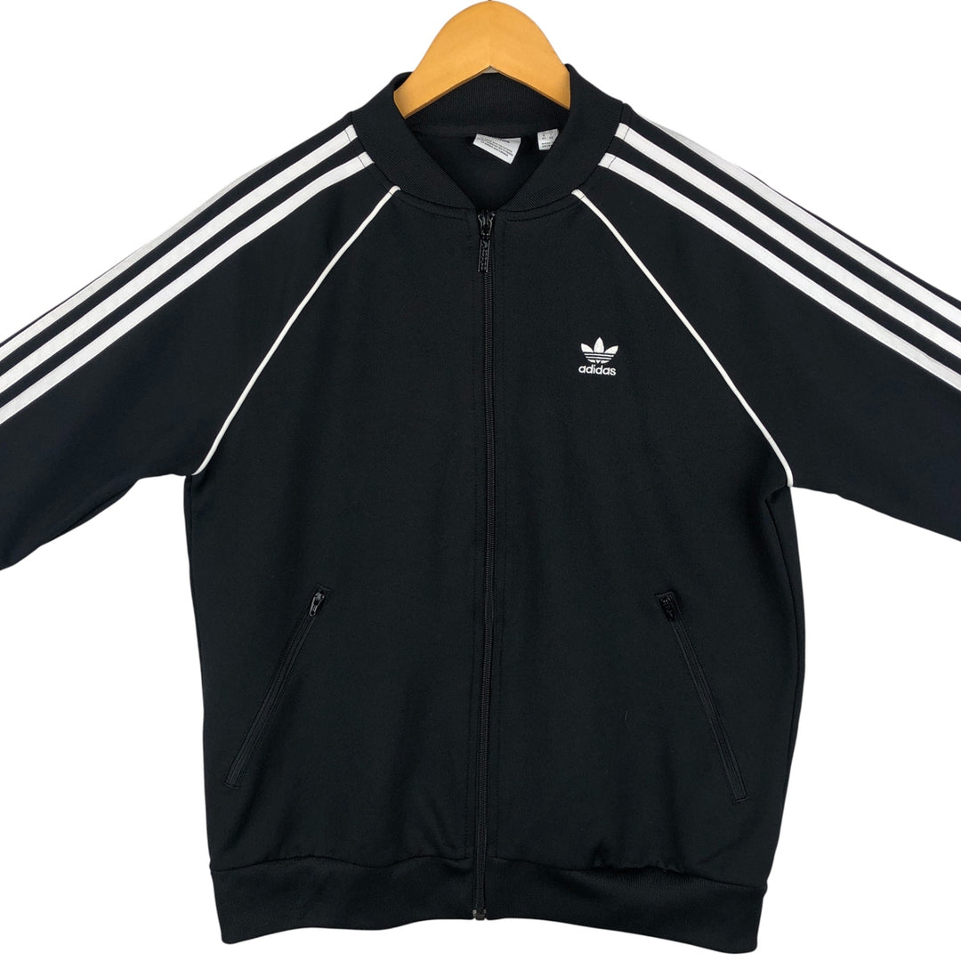 adidas Originals Jersey Track Jacket, Men's Medium, Full Zip polyester black type Vintage Second Hand