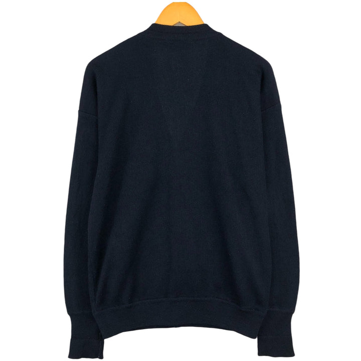 Vintage 70s-80'S Lacoste Chemise acrylic knit cardigan, men's size M acrylic navy blue type Vintage Second Hand