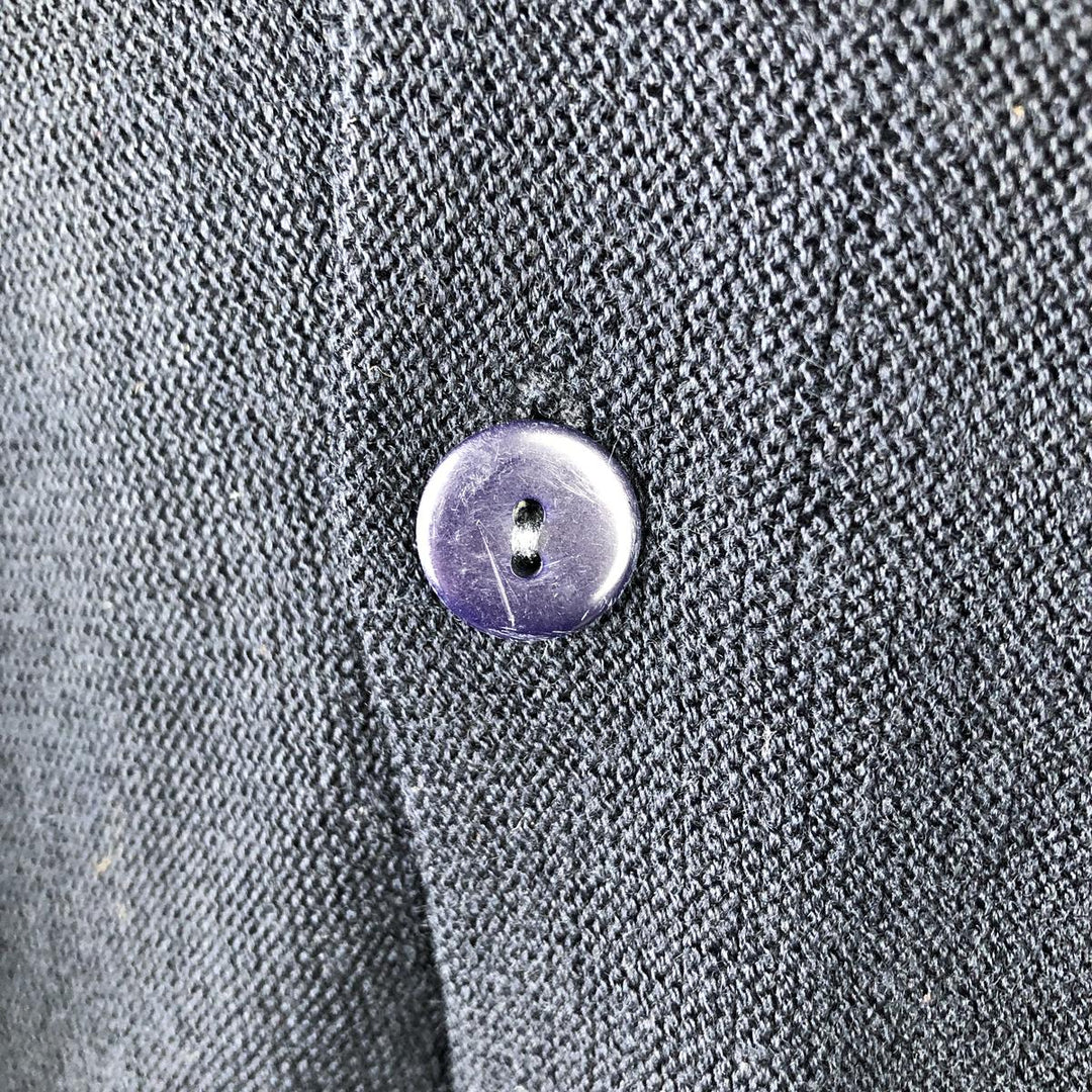 Vintage 70s-80'S Lacoste Chemise acrylic knit cardigan, men's size M acrylic navy blue type Vintage Second Hand