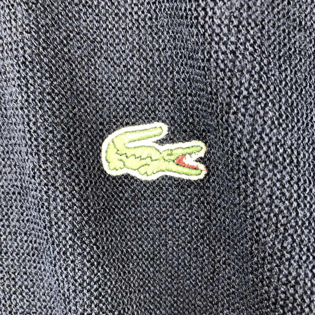 Vintage 70s-80'S Lacoste Chemise acrylic knit cardigan, men's size M acrylic navy blue type Vintage Second Hand