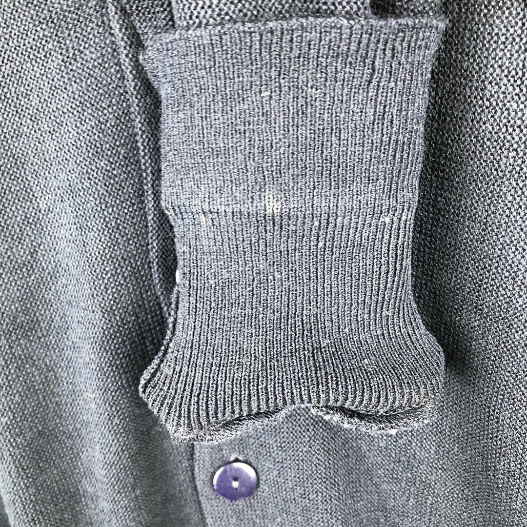 Vintage 70s-80'S Lacoste Chemise acrylic knit cardigan, men's size M acrylic navy blue type Vintage Second Hand