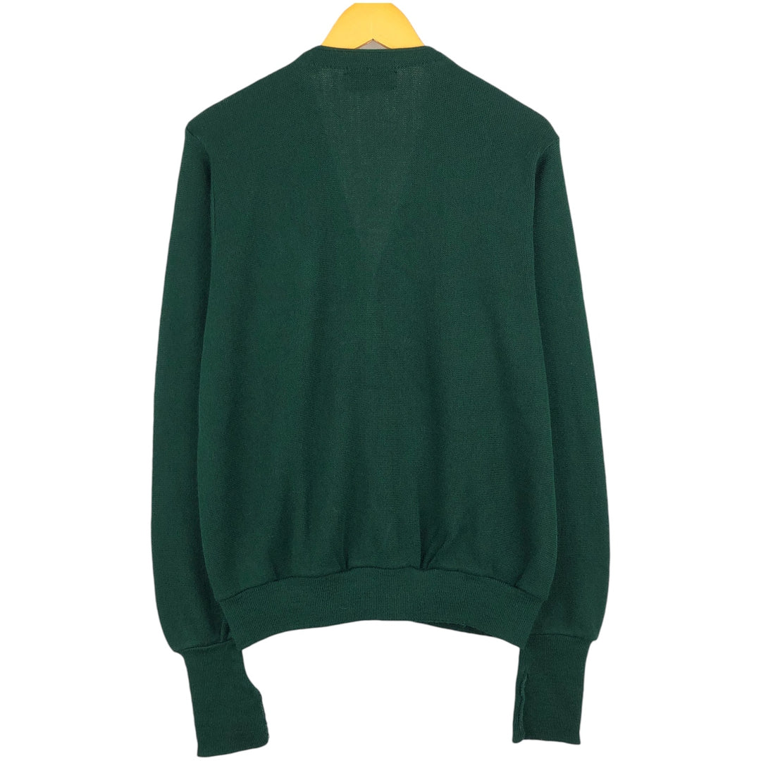 Vintage 90'S IZOD acrylic knit cardigan, made in the USA, size M, men's acrylic Green type dark green Vintage Second Hand