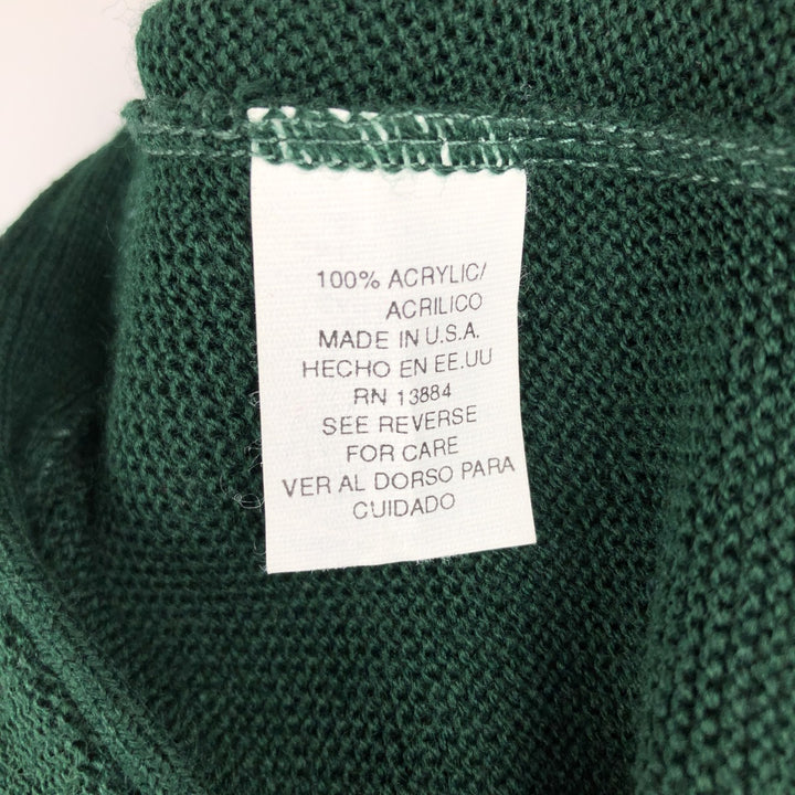 Vintage 90'S IZOD acrylic knit cardigan, made in the USA, size M, men's acrylic Green type dark green Vintage Second Hand