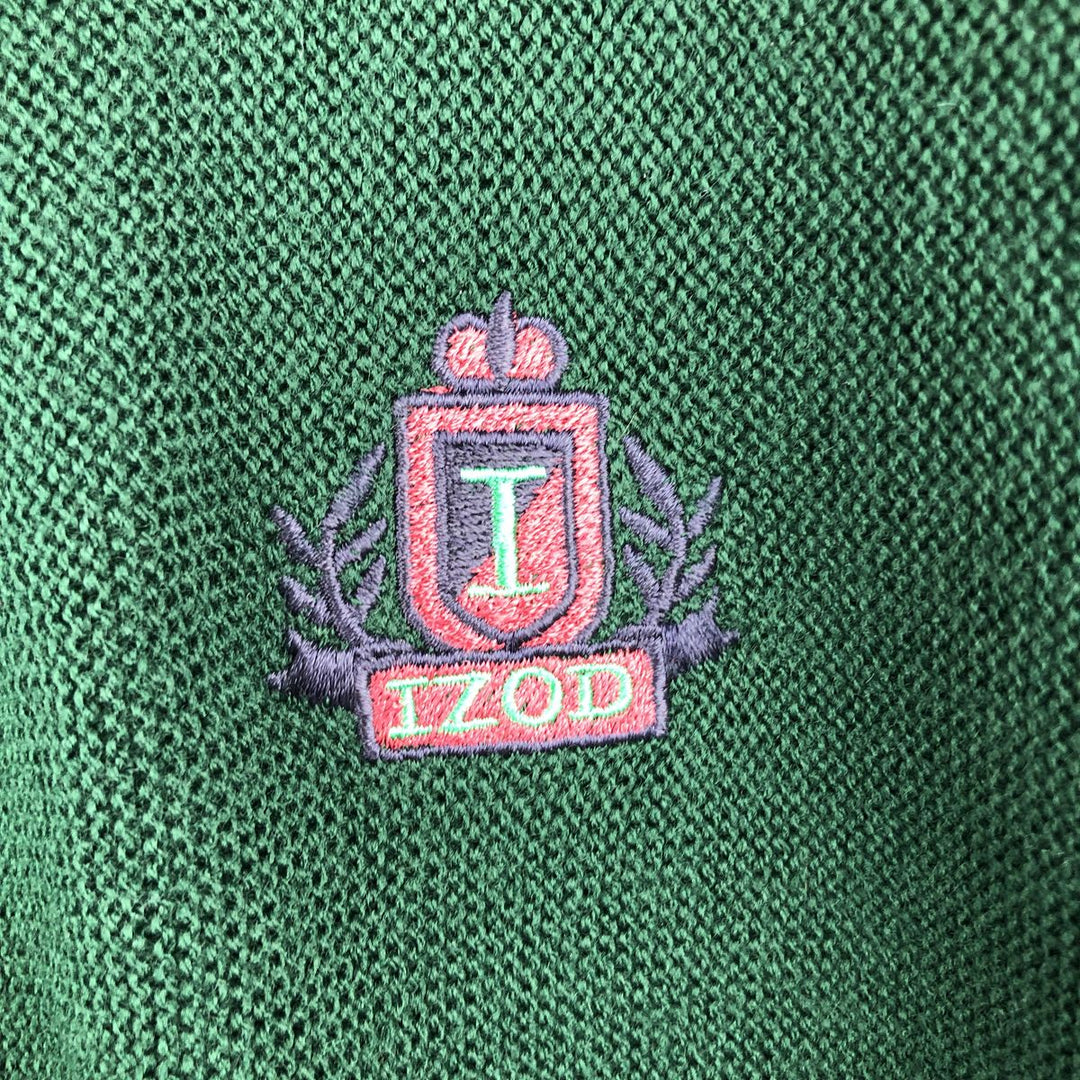 Vintage 90'S IZOD acrylic knit cardigan, made in the USA, size M, men's acrylic Green type dark green Vintage Second Hand
