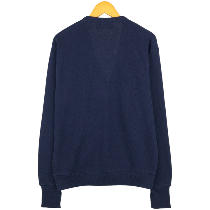 Cypress Links Golf Wear Acrylic Knit Cardigan, Made in USA, Men's Size L acrylic navy blue type Vintage Second Hand