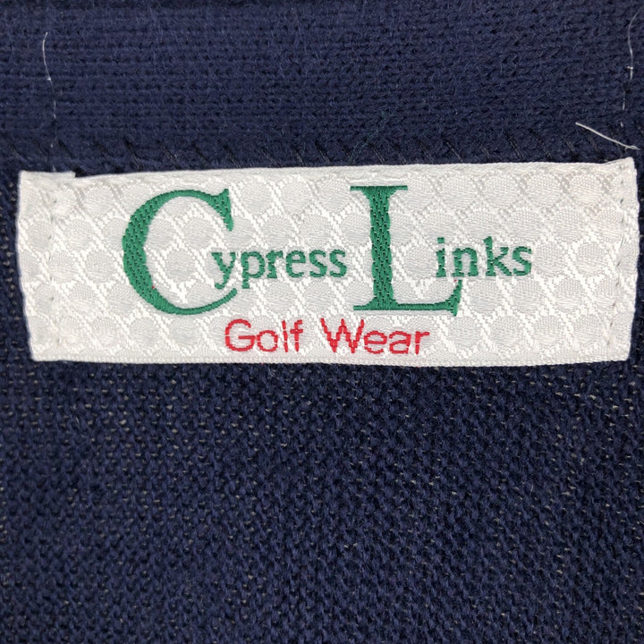 Cypress Links Golf Wear Acrylic Knit Cardigan, Made in USA, Men's Size L acrylic navy blue type Vintage Second Hand