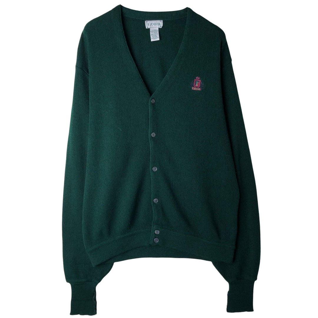 IZOD Acrylic Knit Cardigan, Men's XL acrylic green type Vintage Second Hand