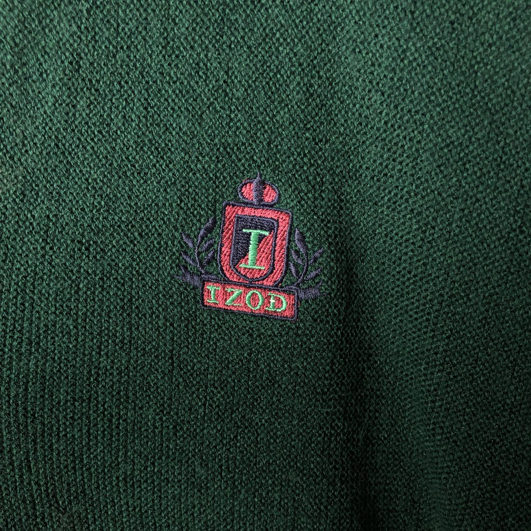 IZOD Acrylic Knit Cardigan, Men's XL acrylic green type Vintage Second Hand