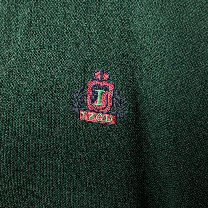 IZOD Acrylic Knit Cardigan, Men's XL acrylic green type Vintage Second Hand