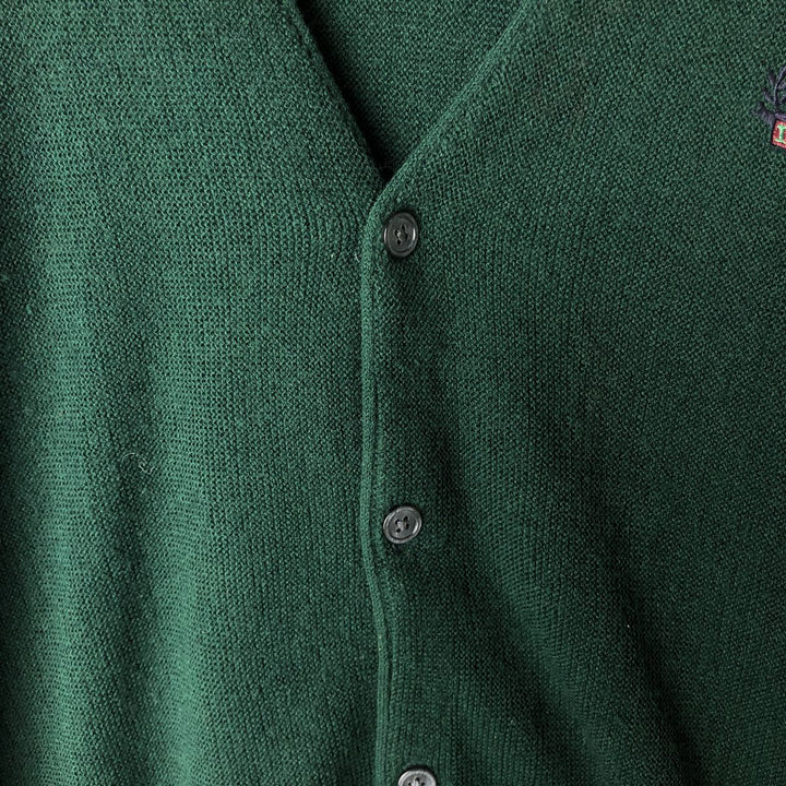 IZOD Acrylic Knit Cardigan, Men's XL acrylic green type Vintage Second Hand