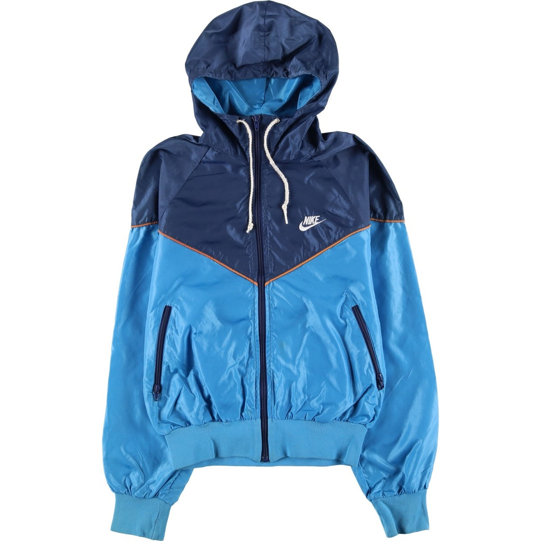 1980'S Nike Navy Blue Tag Two-Tone Hooded Windbreaker Men's Size Small unclear Blue type light blue Vintage Second Hand