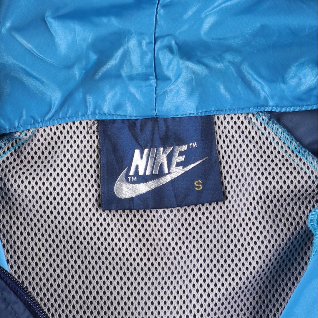 1980'S Nike Navy Blue Tag Two-Tone Hooded Windbreaker Men's Size Small unclear Blue type light blue Vintage Second Hand