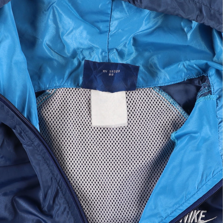 1980'S Nike Navy Blue Tag Two-Tone Hooded Windbreaker Men's Size Small unclear Blue type light blue Vintage Second Hand