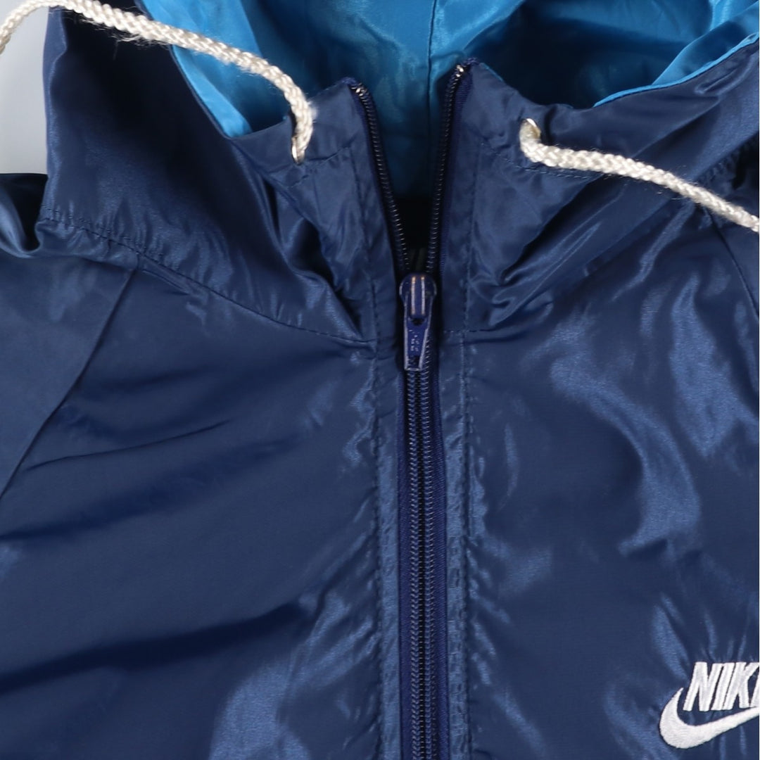 1980'S Nike Navy Blue Tag Two-Tone Hooded Windbreaker Men's Size Small unclear Blue type light blue Vintage Second Hand