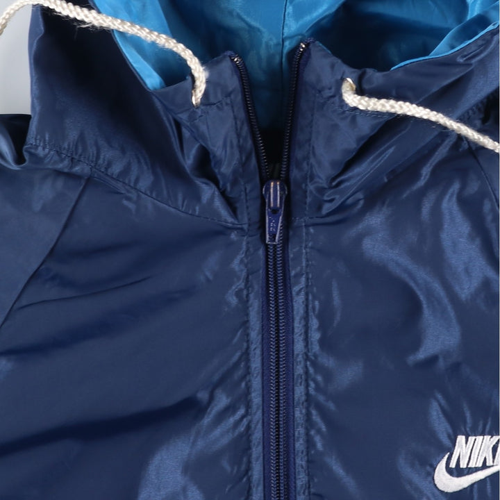 1980'S Nike Navy Blue Tag Two-Tone Hooded Windbreaker Men's Size Small unclear Blue type light blue Vintage Second Hand