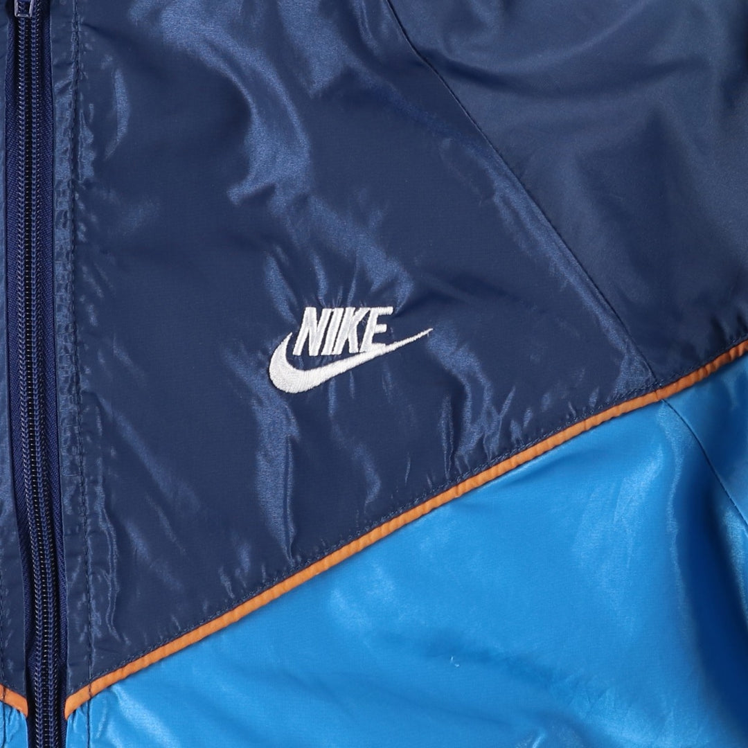 1980'S Nike Navy Blue Tag Two-Tone Hooded Windbreaker Men's Size Small unclear Blue type light blue Vintage Second Hand