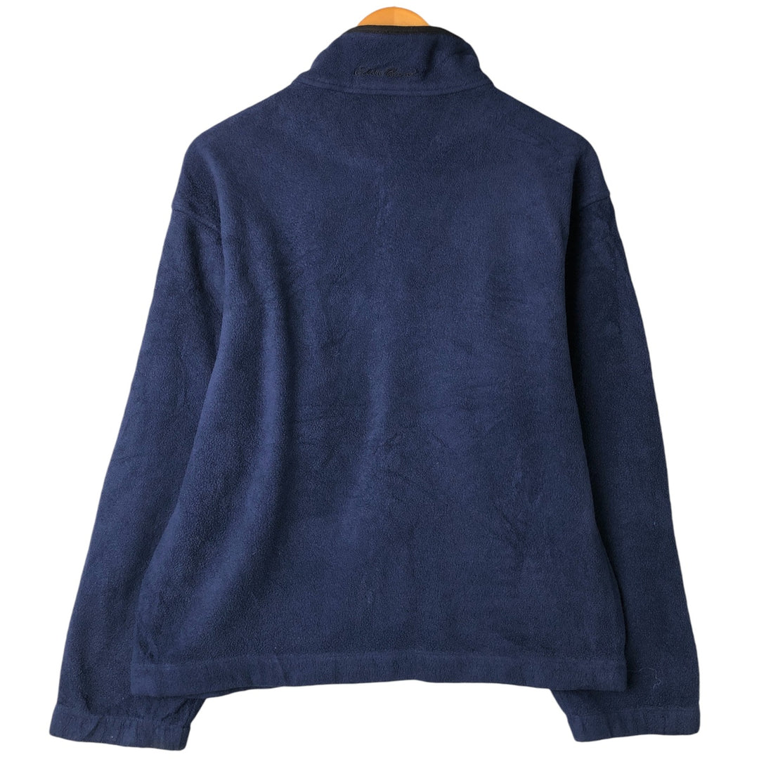 Eddie Bauer fleece jacket, men's size S polyester navy blue type Vintage Second Hand