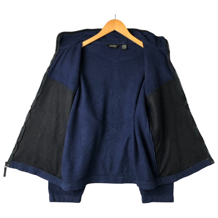 Eddie Bauer fleece jacket, men's size S polyester navy blue type Vintage Second Hand