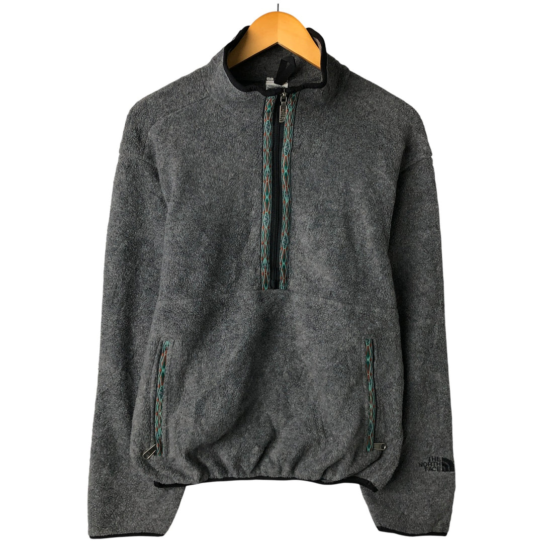The North Face Half-Zip Fleece Pullover, Made in USA, Men's Size Small polyester gray type Vintage Second Hand