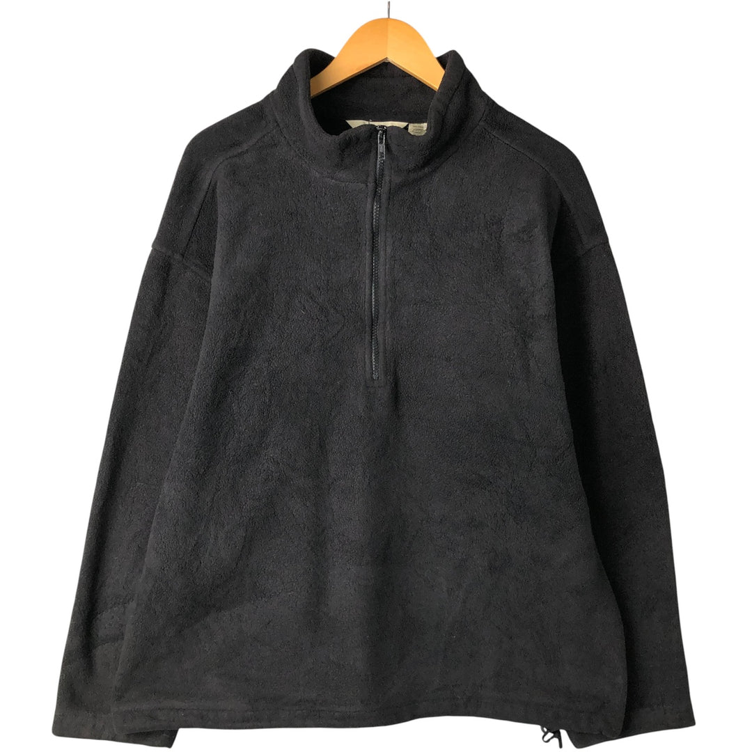 Eddie Bauer Half-Zip Fleece Pullover, Men's Size L polyester black type Vintage Second Hand
