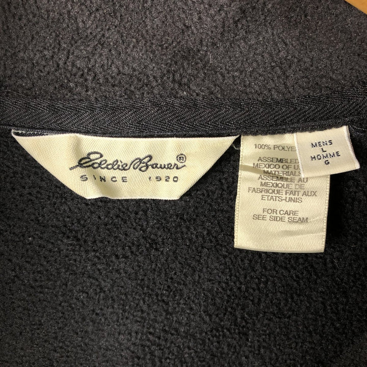 Eddie Bauer Half-Zip Fleece Pullover, Men's Size L polyester black type Vintage Second Hand