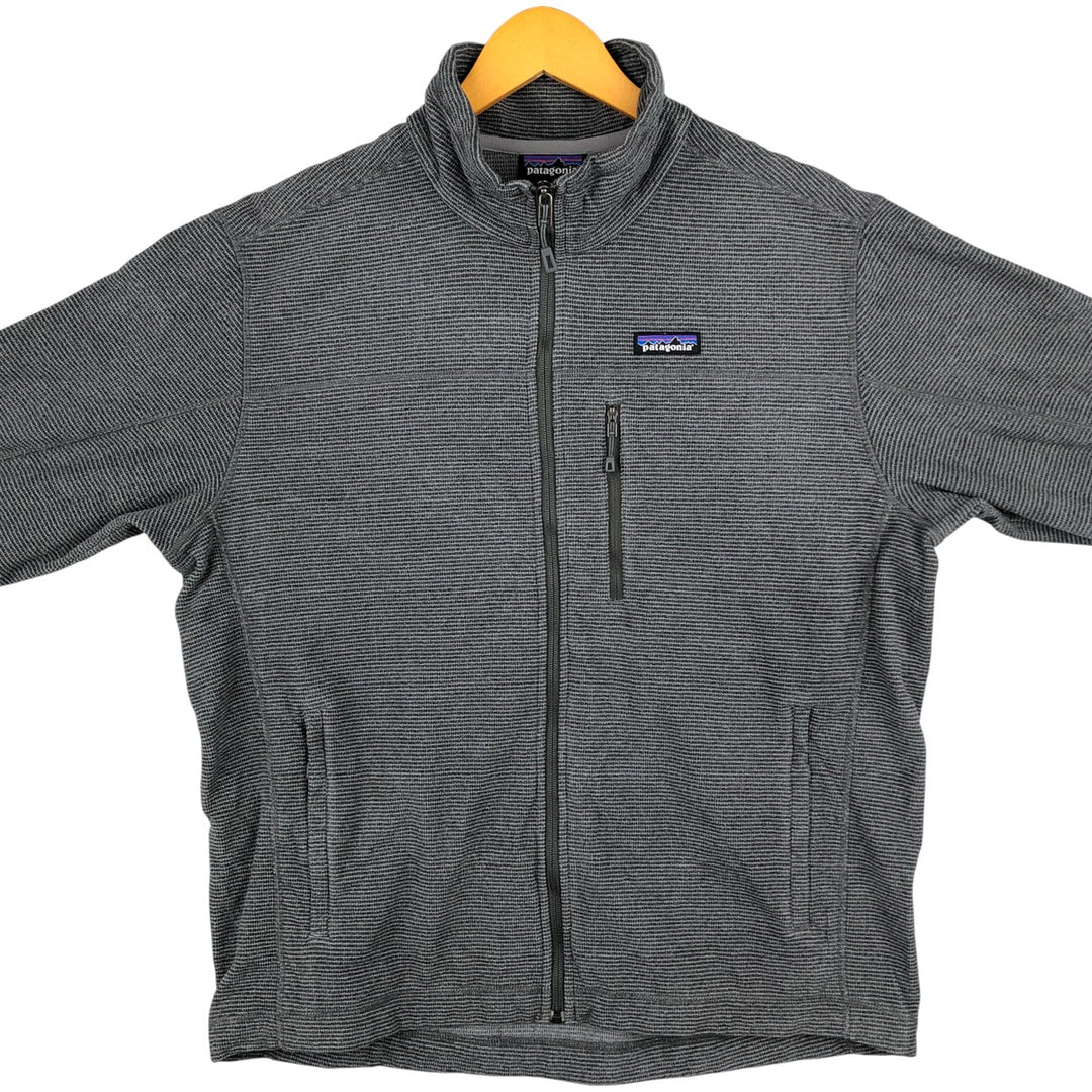Patagonia Oaks Jacket (STY27315FA14) - Striped Pattern Fleece Jacket, Men's Size L polyester gray type Vintage Second Hand