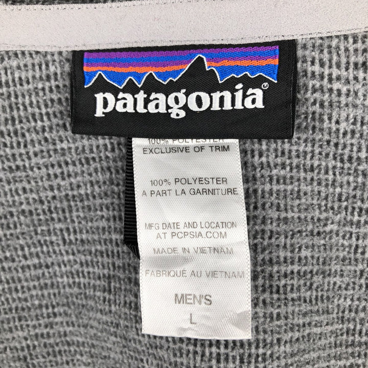 Patagonia Oaks Jacket (STY27315FA14) - Striped Pattern Fleece Jacket, Men's Size L polyester gray type Vintage Second Hand