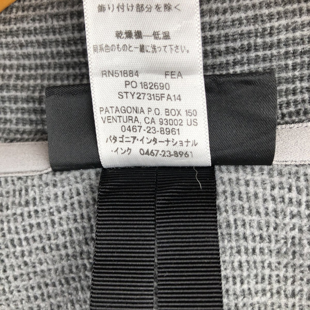 Patagonia Oaks Jacket (STY27315FA14) - Striped Pattern Fleece Jacket, Men's Size L polyester gray type Vintage Second Hand