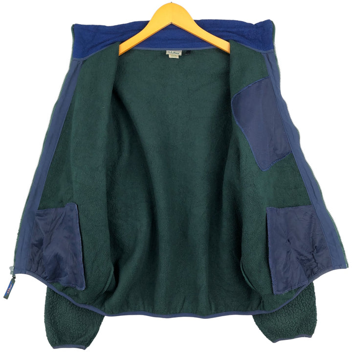 90'S LLBean Vintage Fleece Jacket, Made in USA, Men's Size L polyester Green type dark green Vintage Second Hand