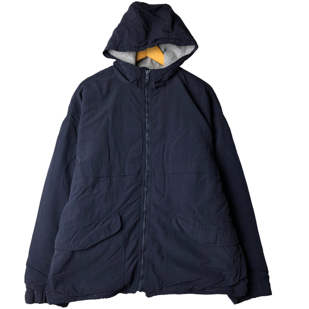 00'S Eddie Bauer Mountain Parka Shell Jacket Men's L size Nylon navy blue type Vintage Second Hand