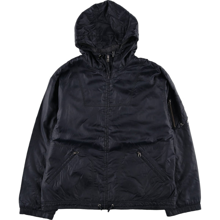90'S Eddie Bauer EBTEK padded parka/puffer jacket, men's size M, vintage Nylon black type Vintage Second Hand