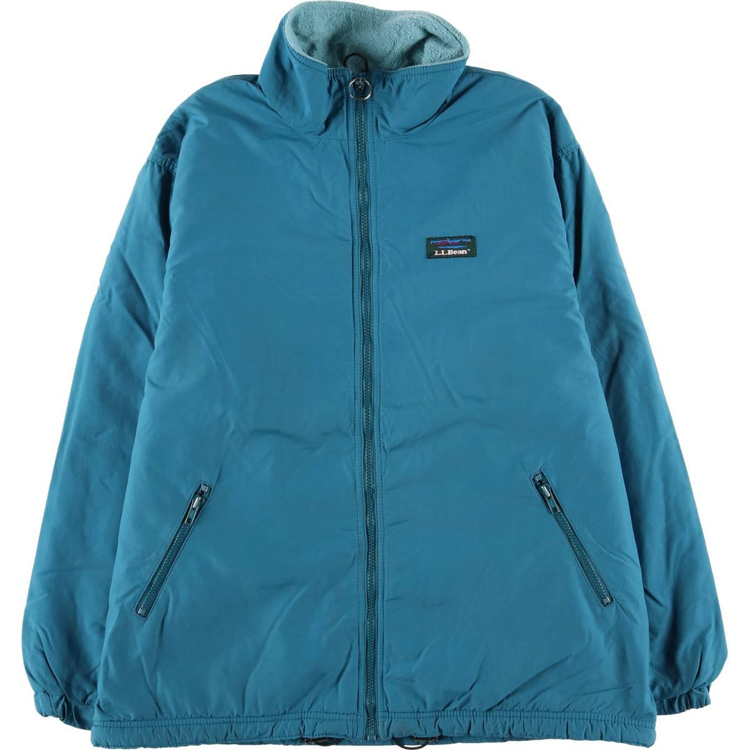 LLBean Warm-up Jacket, padded puffer jacket, men's size L unclear turquoise blue Vintage Second Hand