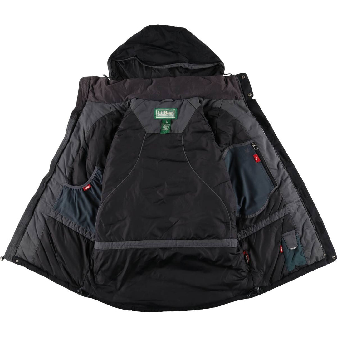 LL Bean Primaloft Jacket, Padded Mountain Parka, Shell Jacket, Puffer Jacket, Men's Size Medium Nylon black type Vintage Second Hand