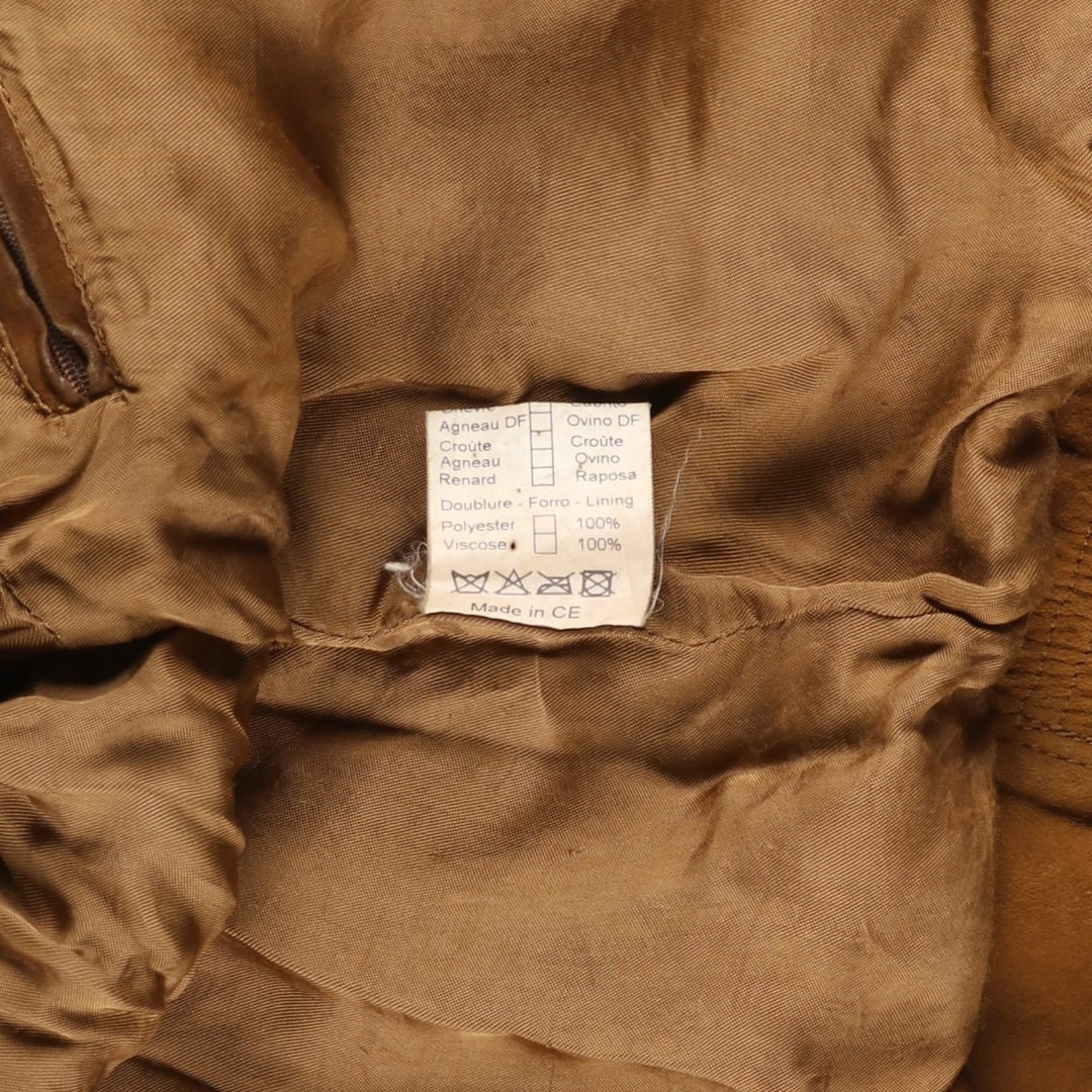 Princesa de Alvalade suede leather jacket, men's size M Genuine Leather Lambskin brown type Vintage Second Hand