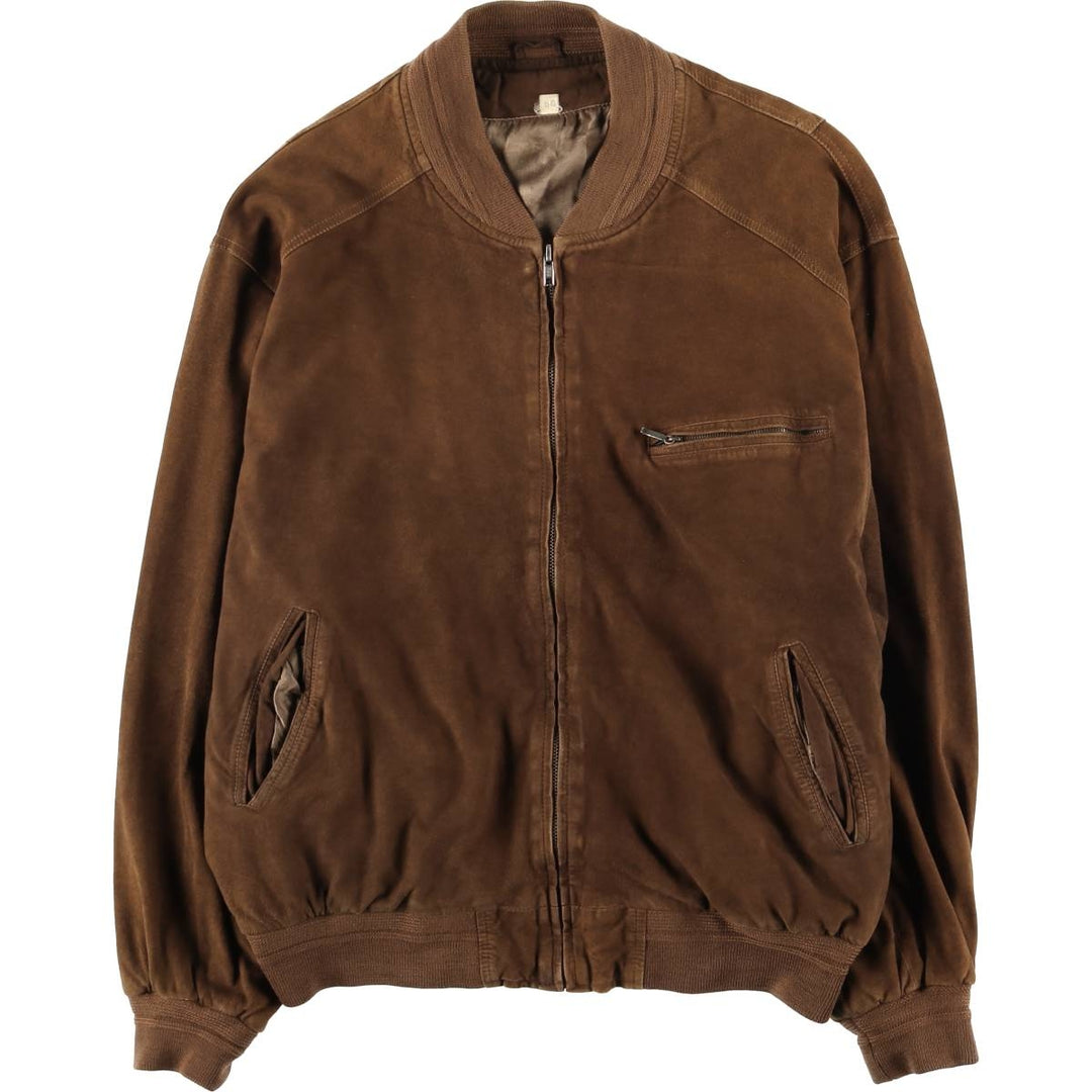 Shogun Suede Leather Blouson, Men's Size L genuine leather brown type Vintage Second Hand