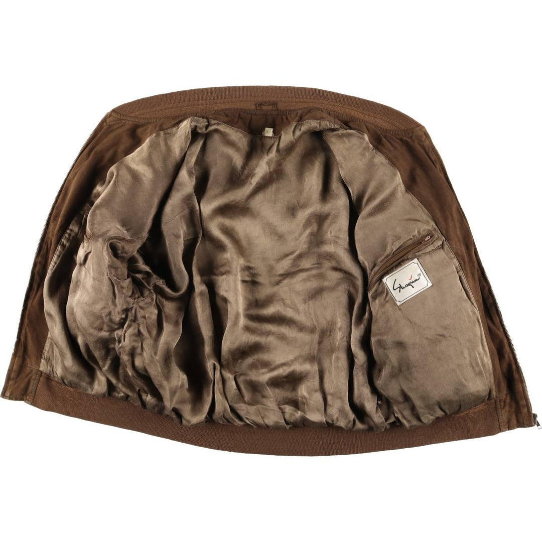Shogun Suede Leather Blouson, Men's Size L genuine leather brown type Vintage Second Hand