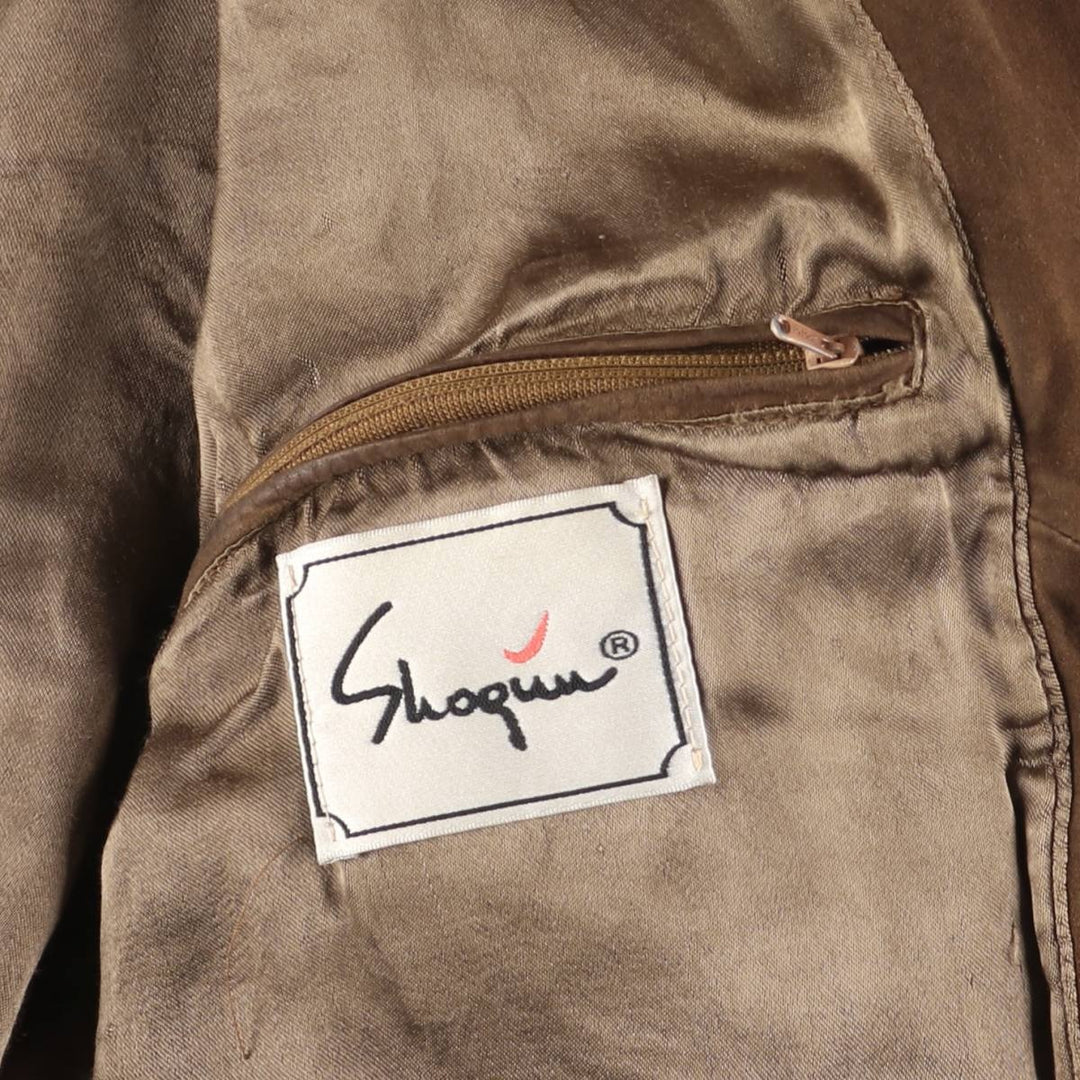 Shogun Suede Leather Blouson, Men's Size L genuine leather brown type Vintage Second Hand