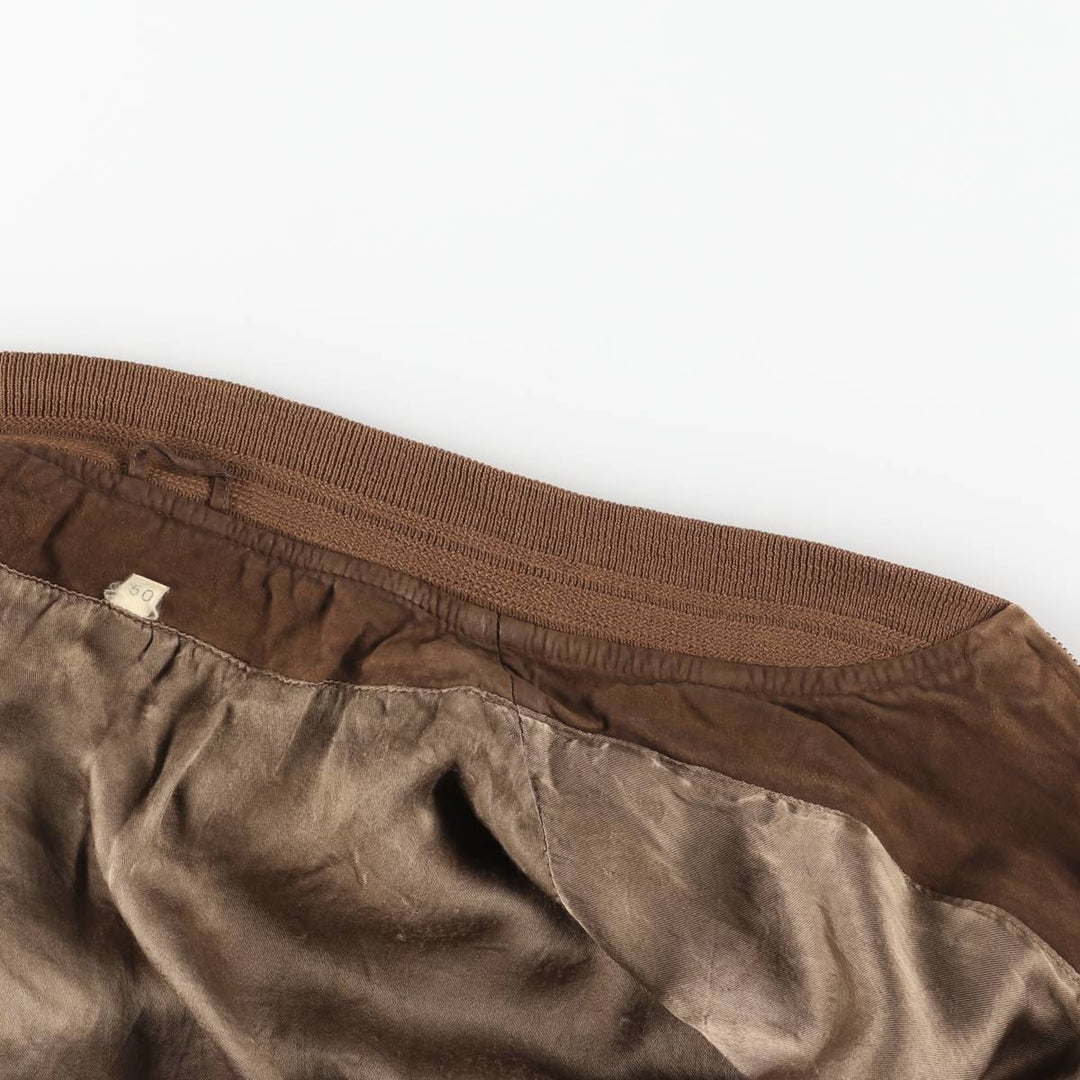 Shogun Suede Leather Blouson, Men's Size L genuine leather brown type Vintage Second Hand