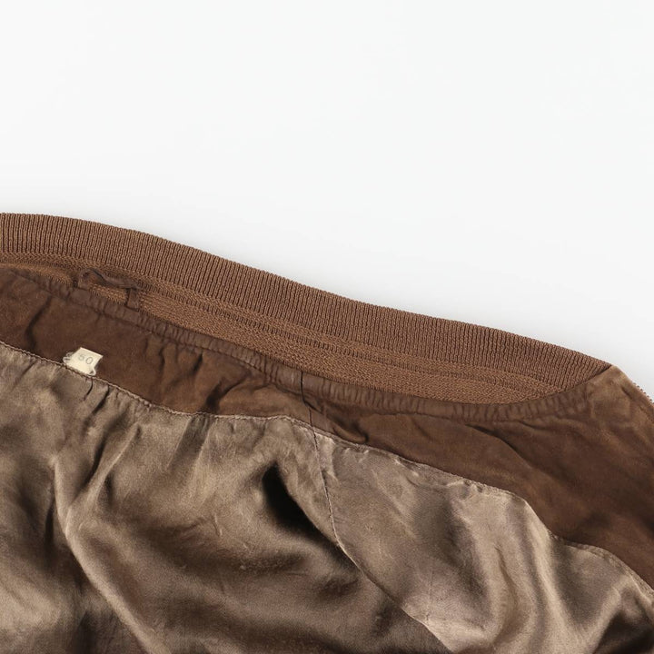 Shogun Suede Leather Blouson, Men's Size L genuine leather brown type Vintage Second Hand