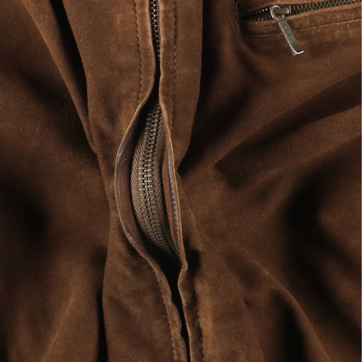 Shogun Suede Leather Blouson, Men's Size L genuine leather brown type Vintage Second Hand