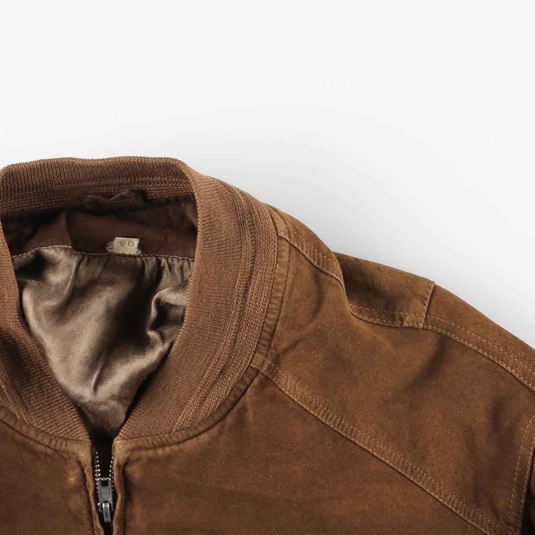 Shogun Suede Leather Blouson, Men's Size L genuine leather brown type Vintage Second Hand
