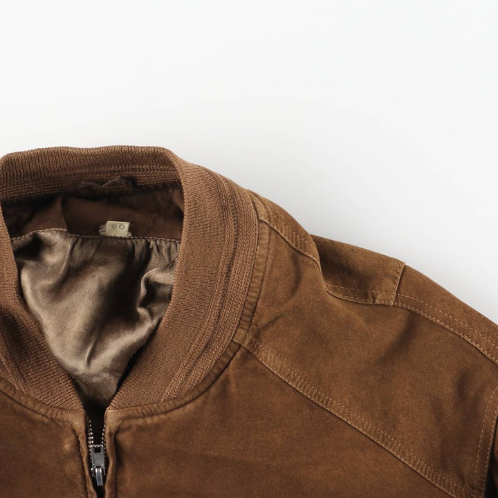 Shogun Suede Leather Blouson, Men's Size L genuine leather brown type Vintage Second Hand