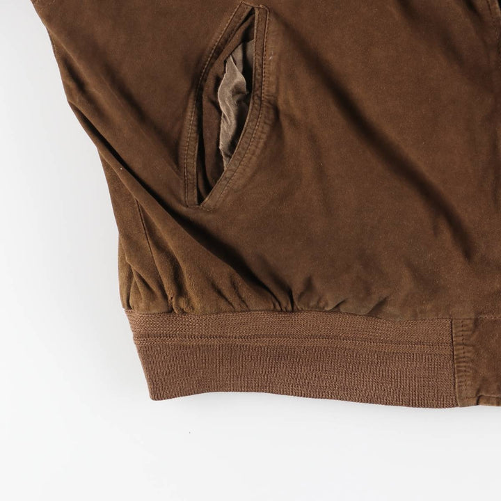 Shogun Suede Leather Blouson, Men's Size L genuine leather brown type Vintage Second Hand