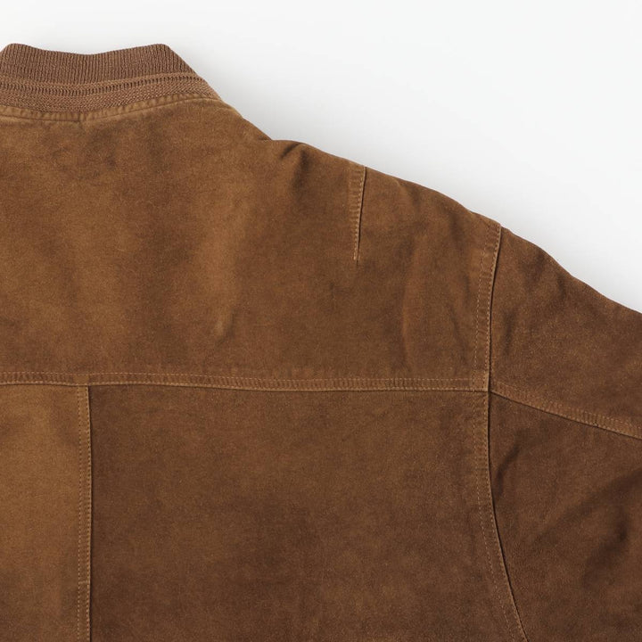Shogun Suede Leather Blouson, Men's Size L genuine leather brown type Vintage Second Hand