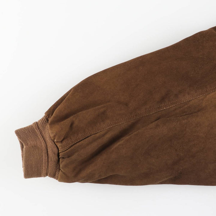 Shogun Suede Leather Blouson, Men's Size L genuine leather brown type Vintage Second Hand