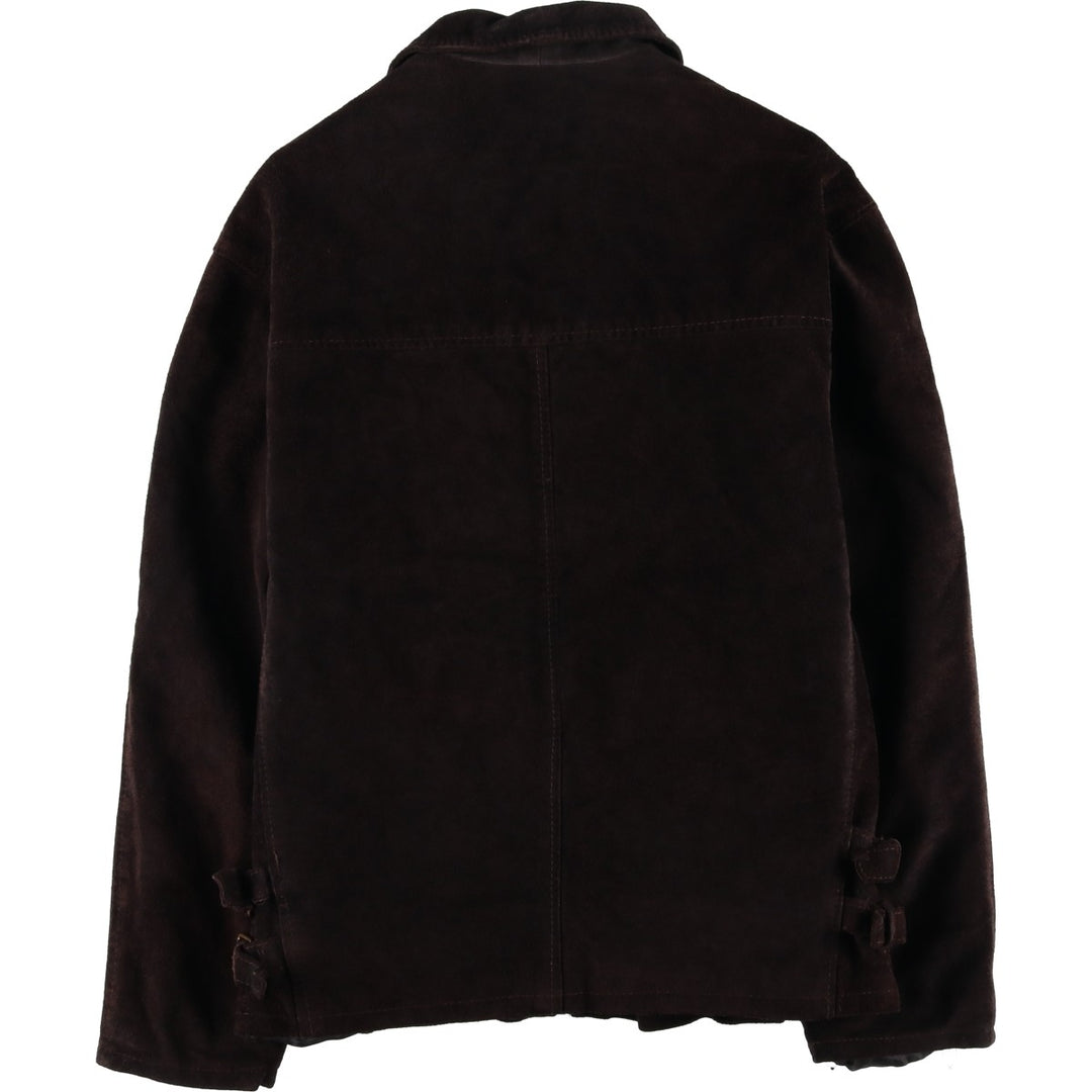 Thomas Cooper padded suede leather sports jacket, made in Italy, men's size XL genuine leather brown type Vintage Second Hand