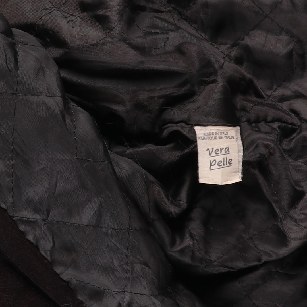 Thomas Cooper padded suede leather sports jacket, made in Italy, men's size XL genuine leather brown type Vintage Second Hand