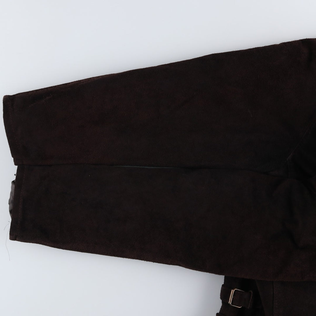 Thomas Cooper padded suede leather sports jacket, made in Italy, men's size XL genuine leather brown type Vintage Second Hand